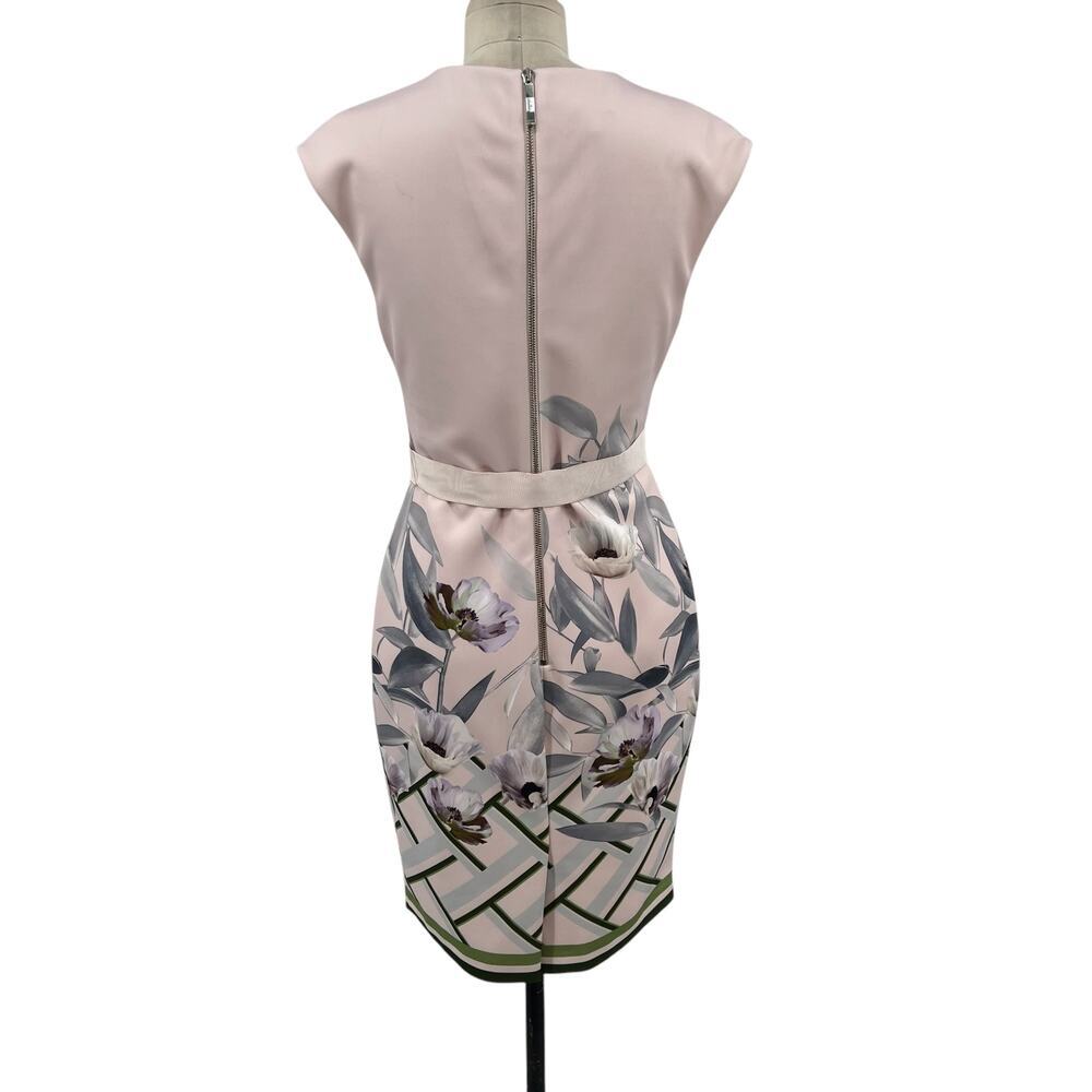 Ted Baker Haliey‎ Everglade Dress Pale Pink Floral Print Size 2 US 6 - Picture 8 of 15